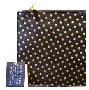 Black and Gold Leather Clutch